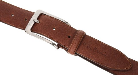 Skórzany pasek męski z klasyczną klamrą - Pierre Cardin Skórzany pasek męski z klasyczną klamrą - Pierre Cardin