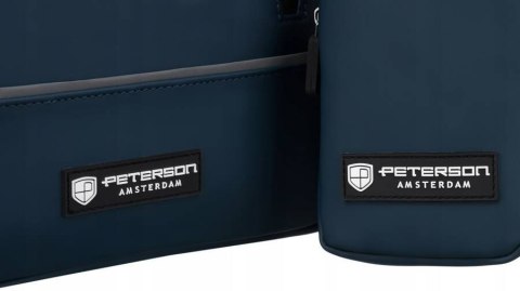 Solidny plecak miejski z materiału syntetycznego z etui w zestawie - Peterson Solidny plecak miejski z materiału syntetycznego z etui w zestawie - Peterson