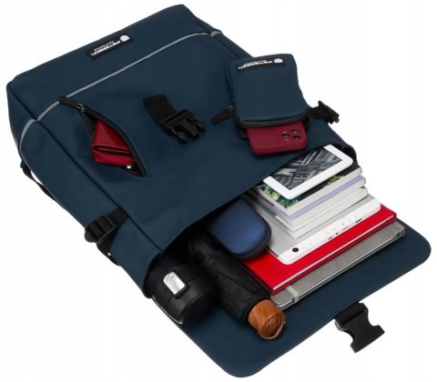 Solidny plecak miejski z materiału syntetycznego z etui w zestawie - Peterson Solidny plecak miejski z materiału syntetycznego z etui w zestawie - Peterson