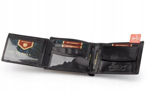 Skórzany, średni portfel męski z systemem RFID - Peterson Skórzany, średni portfel męski z systemem RFID - Peterson