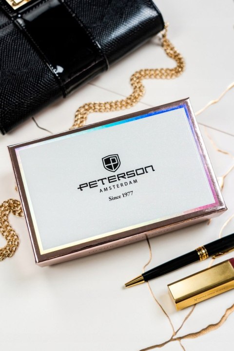Dwusekcyjny, elegancki portfel damski ze skóry ekologicznej - Peterson Dwusekcyjny, elegancki portfel damski ze skóry ekologicznej - Peterson