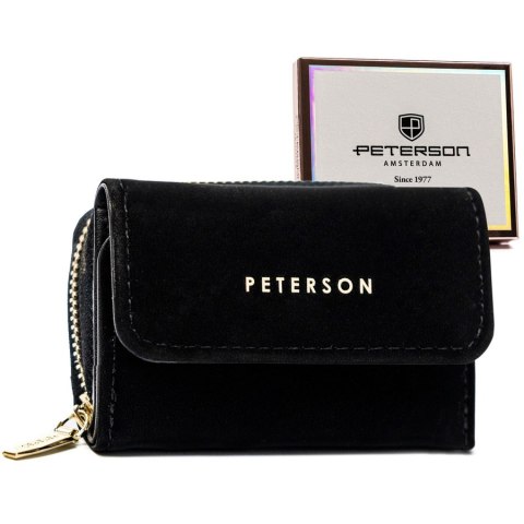 Stylowy portfel damski z gładkiej skóry ekologicznej - Peterson Stylowy portfel damski z gładkiej skóry ekologicznej - Peterson
