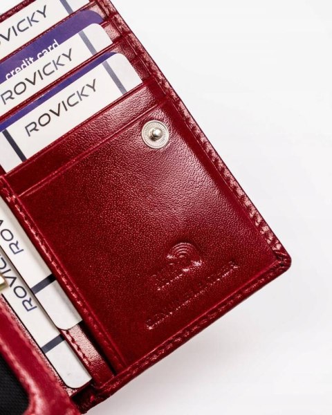 Klasyczny, skórzany portfel damski z systemem RFID - Rovicky Klasyczny, skórzany portfel damski z systemem RFID - Rovicky