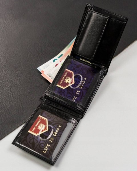 Mały, skórzany portfel męski bez zapięcia - Peterson Mały, skórzany portfel męski bez zapięcia - Peterson