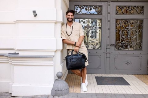 Gustowna torba na laptopa do 14 cali wykonana ze skóry ekologicznej - Peterson Gustowna torba na laptopa do 14 cali wykonana ze skóry ekologicznej - Peterson