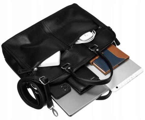 Torba na laptopa do 14 cali wykonana ze skóry ekologicznej - Peterson Torba na laptopa do 14 cali wykonana ze skóry ekologicznej - Peterson