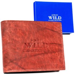 Duży, skórzany portfel męski bez zapięcia - Always Wild