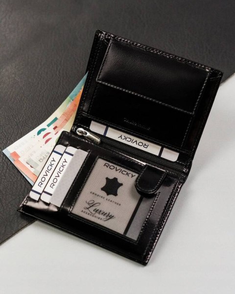 Skórzany, duży portfel męski z systemem RFID - Rovicky Skórzany, duży portfel męski z systemem RFID - Rovicky