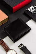 Skórzany, poziomy portfel męski z systemem RFID - Rovicky