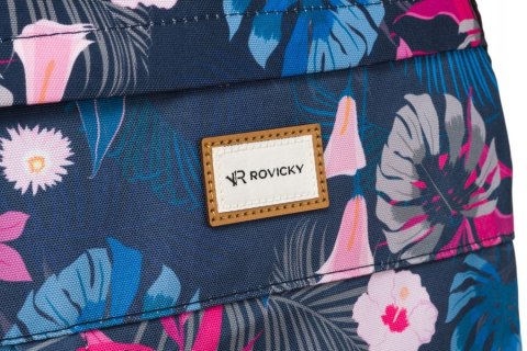 Klasyczny, damski plecak z poliestru w roślinny wzór - Rovicky Klasyczny, damski plecak z poliestru w roślinny wzór - Rovicky