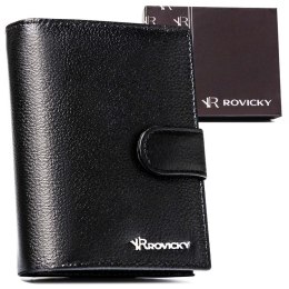 Elegancki, duży portfel męski ze skóry naturalnej - Rovicky