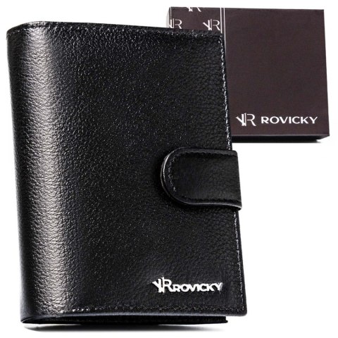 Elegancki, duży portfel męski ze skóry naturalnej - Rovicky Elegancki, duży portfel męski ze skóry naturalnej - Rovicky
