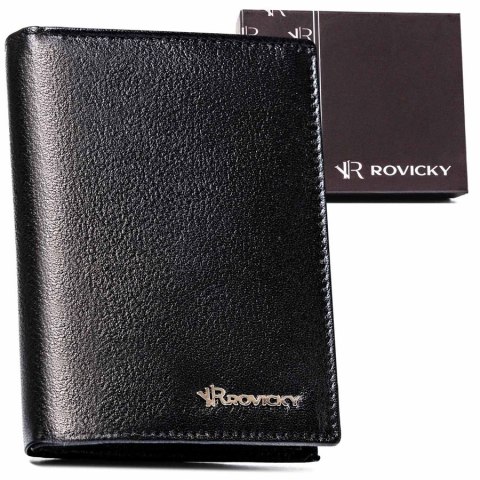 Elegancki, duży portfel męski ze skóry naturalnej - Rovicky Elegancki, duży portfel męski ze skóry naturalnej - Rovicky
