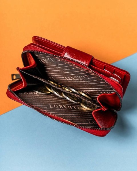 Klasyczny, elegancki portfel damski na zatrzask i suwak - Lorenti Klasyczny, elegancki portfel damski na zatrzask i suwak - Lorenti