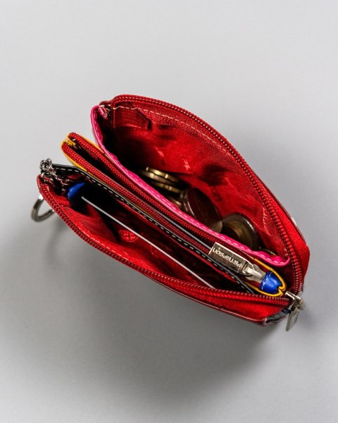Damskie etui na klucze skórzane z portmonetką na suwak - Peterson Damskie etui na klucze skórzane z portmonetką na suwak - Peterson