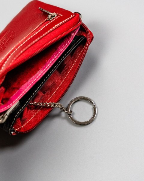 Damskie etui na klucze skórzane z portmonetką na suwak - Peterson Damskie etui na klucze skórzane z portmonetką na suwak - Peterson