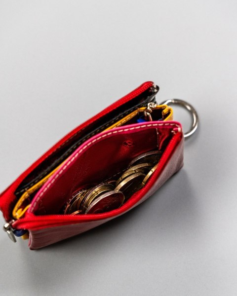 Damskie skórzane etui na klucze z kieszonkami - Peterson Damskie skórzane etui na klucze z kieszonkami - Peterson