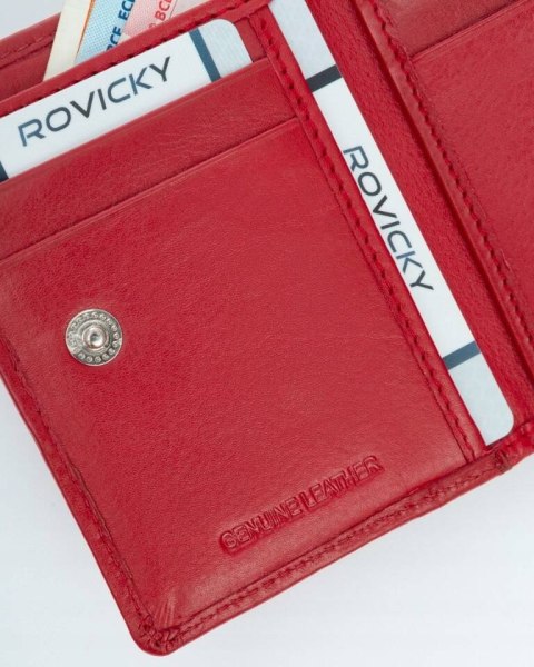 Pionowy, damski portfel ze skóry naturalnej - Rovicky Pionowy, damski portfel ze skóry naturalnej - Rovicky