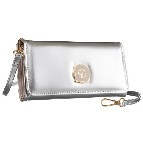 Elegancka mini torebka-kopertówka w srebrnym kolorze - Rovicky Elegancka mini torebka-kopertówka w srebrnym kolorze - Rovicky