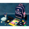Praktyczny plecak z poliestru w kolorze granatowo-różowym na ergonomicznych szelkach - Peterson
