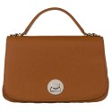 Karmelowa torebka damska crossbody ze srebrnymi okuciami - David Jones