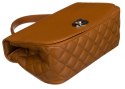 Karmelowa torebka damska crossbody ze srebrnymi okuciami - David Jones