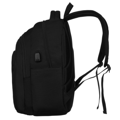 Plecak szkolny w kolorze czarnym z portem USB - Peterson Plecak szkolny w kolorze czarnym z portem USB - Peterson