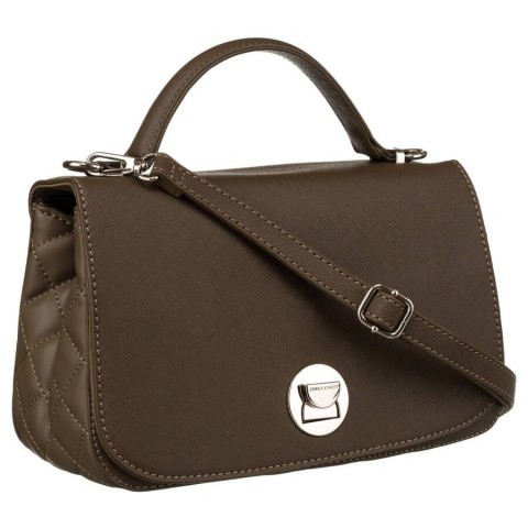 Stylowa torebka listonoszka w kolorze khaki z zapięciem obrotowym - David Jones Stylowa torebka listonoszka w kolorze khaki z zapięciem obrotowym - David Jones