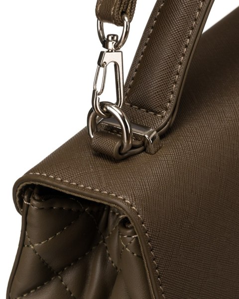 Stylowa torebka listonoszka w kolorze khaki z zapięciem obrotowym - David Jones Stylowa torebka listonoszka w kolorze khaki z zapięciem obrotowym - David Jones