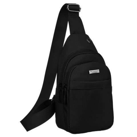 Mała torba na ramię sling bag męska w czarnym kolorze - Peterson Mała torba na ramię sling bag męska w czarnym kolorze - Peterson