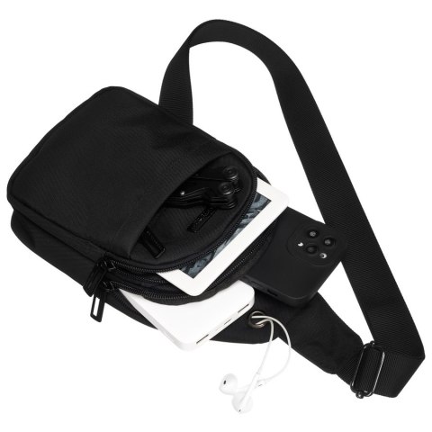 Mała torba na ramię sling bag męska w czarnym kolorze - Peterson Mała torba na ramię sling bag męska w czarnym kolorze - Peterson