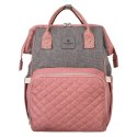Plecak damski typu mommy bag w szaro-różowym kolorze - Peterson