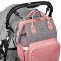 Plecak damski typu mommy bag w szaro-różowym kolorze - Peterson