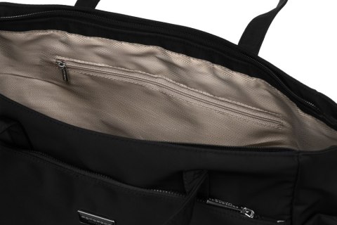 Czarny shopper bag torebka mieszcząca A4 - Peterson Czarny shopper bag torebka mieszcząca A4 - Peterson