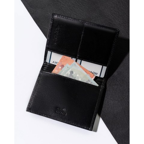 Klasyczny portfel męski w czarnym kolorze w orientacji pionowej - Rovicky Klasyczny portfel męski w czarnym kolorze w orientacji pionowej - Rovicky
