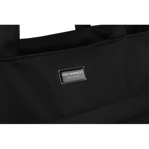 Modna torba shopper A4 w czarnym kolorze - Peterson Modna torba shopper A4 w czarnym kolorze - Peterson