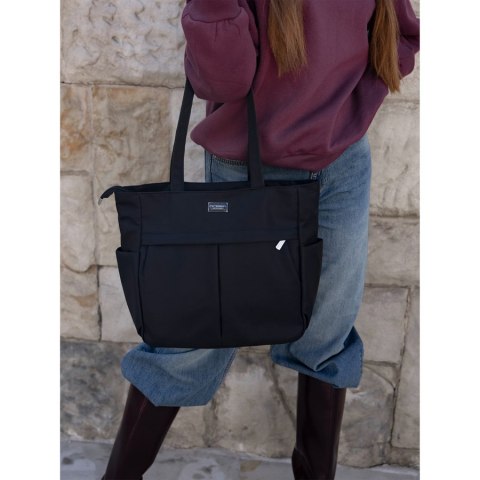 Modna torba shopper A4 w czarnym kolorze - Peterson Modna torba shopper A4 w czarnym kolorze - Peterson