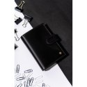 Skórzany, czarny portfel męski z zapięciem i systemem RFID - Rovicky