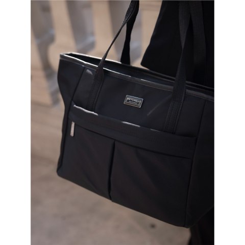 Stylowa torba shopper damska w czarnym kolorze - Peterson Stylowa torba shopper damska w czarnym kolorze - Peterson