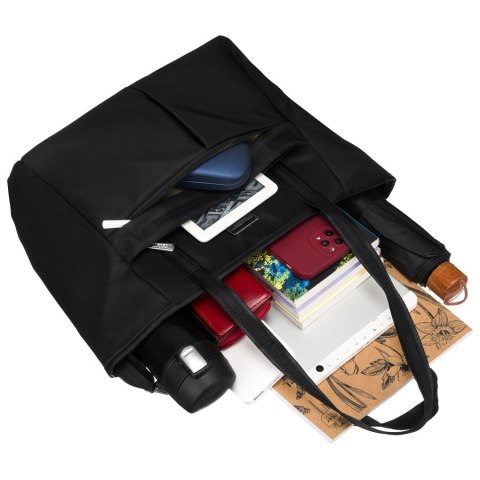 Stylowa torba shopper damska w czarnym kolorze - Peterson Stylowa torba shopper damska w czarnym kolorze - Peterson