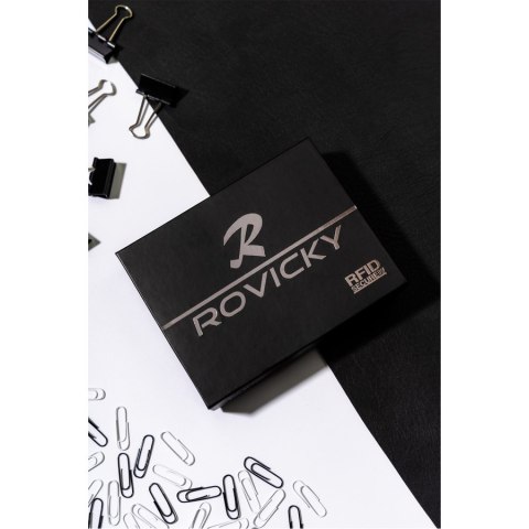 Męski portfel ze skóry naturalnej z zakładkami na karty - Rovicky Męski portfel ze skóry naturalnej z zakładkami na karty - Rovicky
