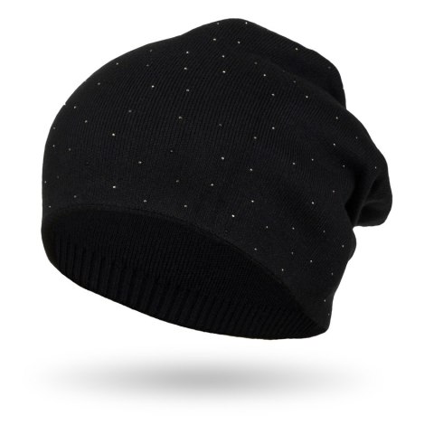 Ciepła czapka slouchy damska z kryształkami - Peterson Ciepła czapka slouchy damska z kryształkami - Peterson