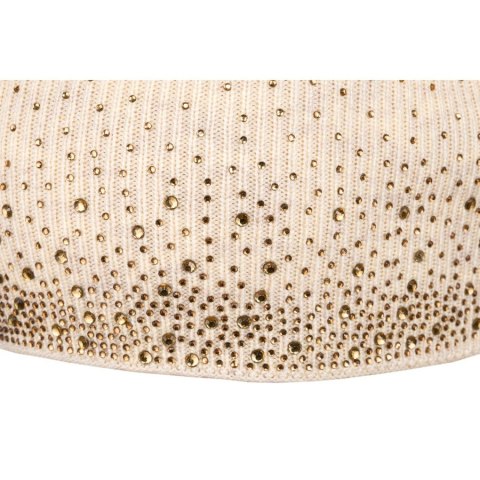 Czapka beanie z kryształkami beżowa - Peterson Czapka beanie z kryształkami beżowa - Peterson