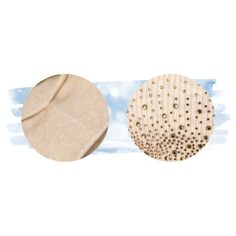 Czapka beanie z kryształkami beżowa - Peterson Czapka beanie z kryształkami beżowa - Peterson