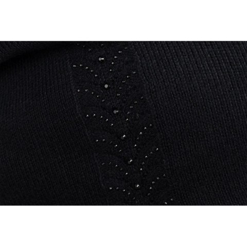 Czapka damska Beanie z kryształkami czarna - Peterson Czapka damska Beanie z kryształkami czarna - Peterson