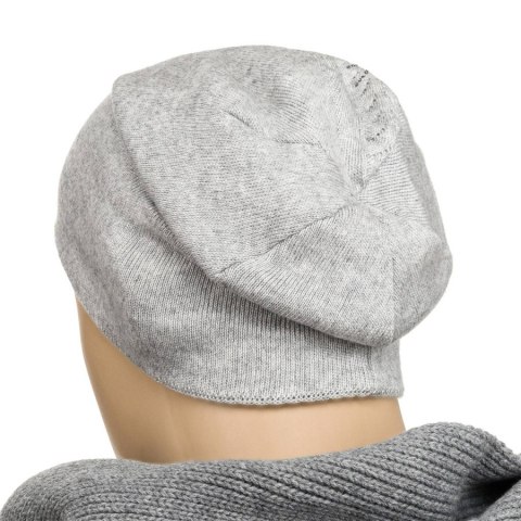 Czapka damska zimowa slouchy z kryształkami szara - Peterson Czapka damska zimowa slouchy z kryształkami szara - Peterson