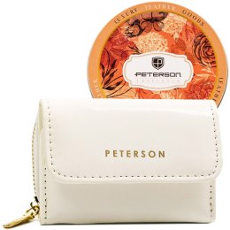 Biały portfel damski lakierowany z RFID - Peterson