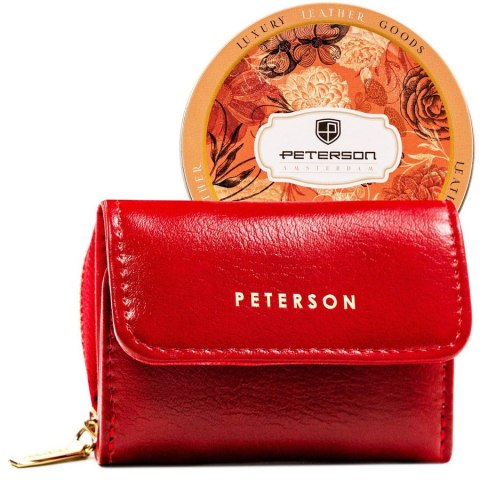 Damski portfel minimalistyczny w czerwonym kolorze - Peterson Damski portfel minimalistyczny w czerwonym kolorze - Peterson