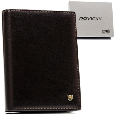 Minimalistyczny portfel męski skórzany z portmonetką na suwak - Rovicky Minimalistyczny portfel męski skórzany z portmonetką na suwak - Rovicky