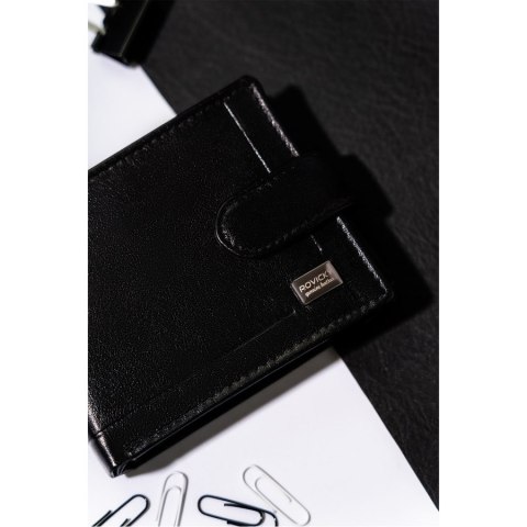 Portfel męski z RFID w czarnym kolorze - Rovicky Portfel męski z RFID w czarnym kolorze - Rovicky